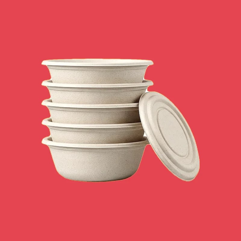Custom Sugarcane Bowls with Lids