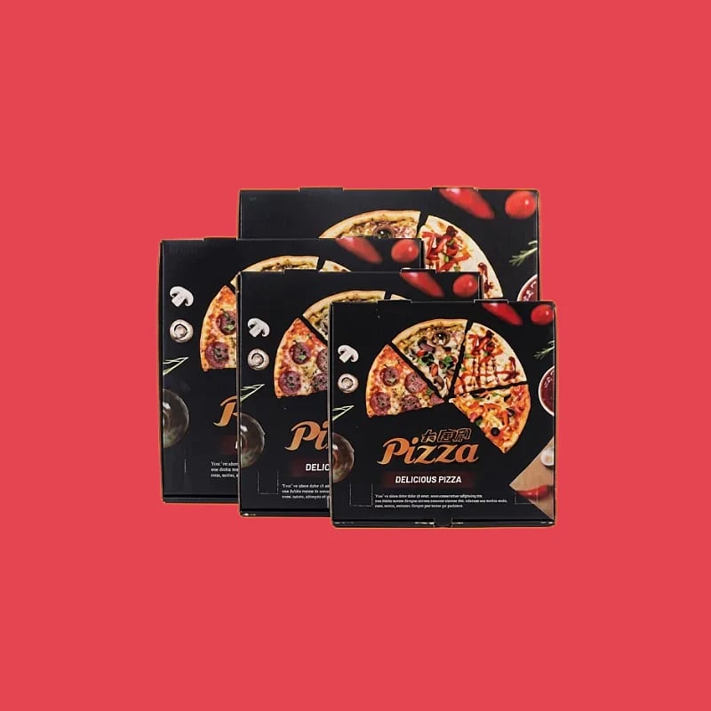 Custom Black Pizza Boxes
